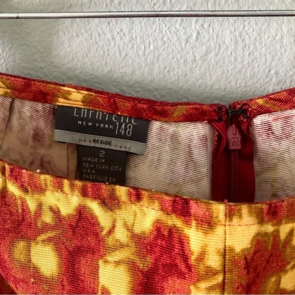 Lafayette New York Womens Pant size 2 Boho Chic Tie Dye Red luxury cotton - Picture 4 of 11